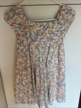 Francesca's Collections White Floral Dress with Pink and Yellow Blossoms